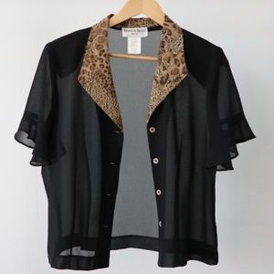 Sheer Cheetah Button-Up